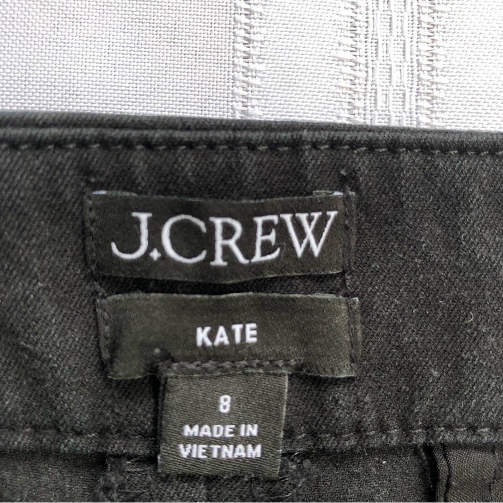 J. Crew Kate Pant - Black Straight Leg Four Season Stretch Size 8 - Picture 4 of 8